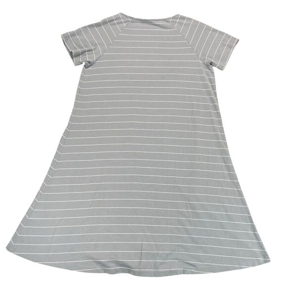 Free Fly Shirt Dress Womens Sz XL Bamboo Dockside Gray White Striped Comfy Cozy - Picture 5 of 12